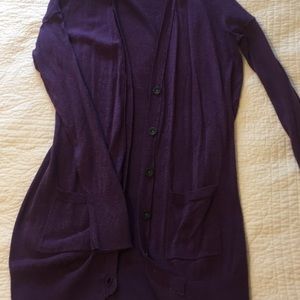 Purple long cardigan